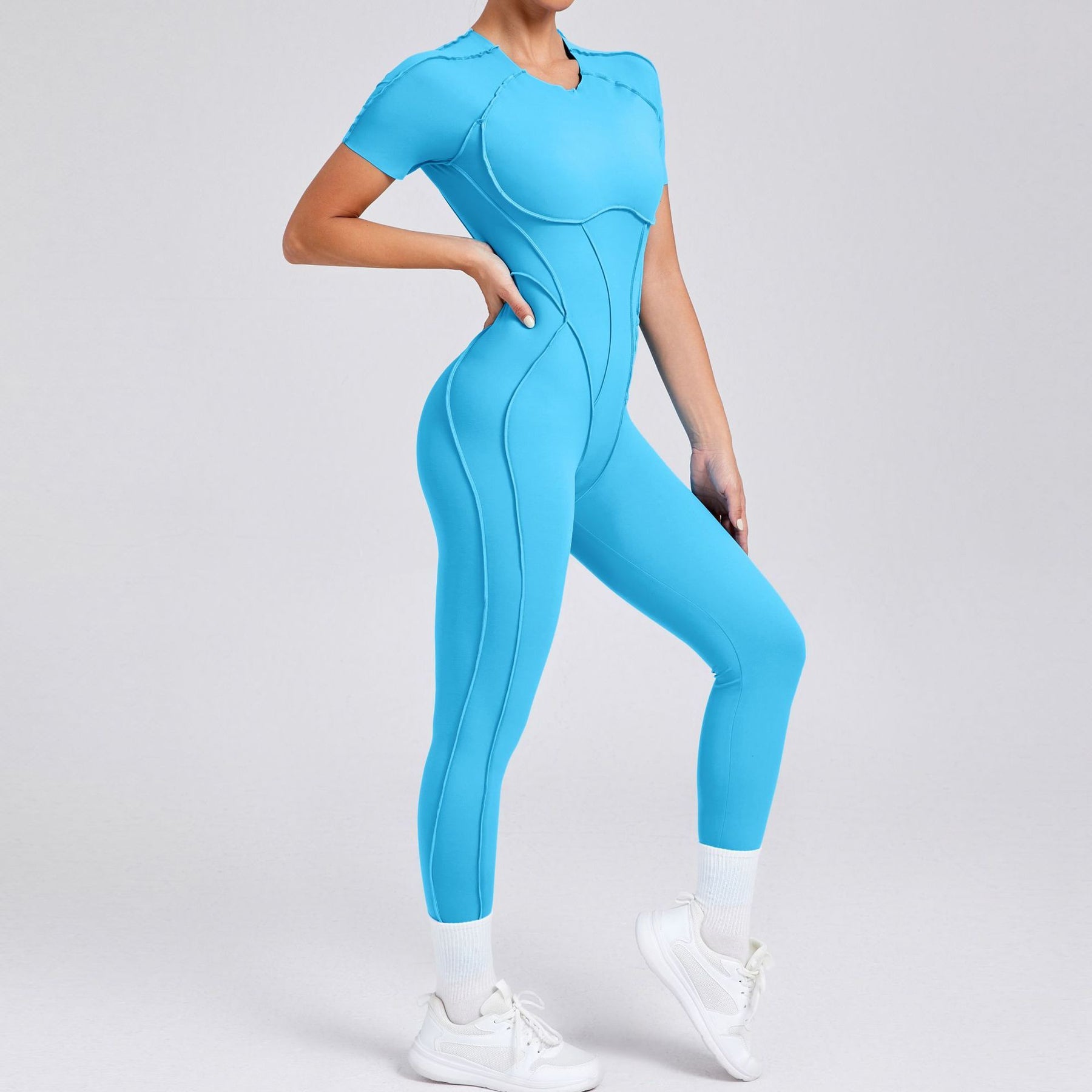 FlexEase Full-Length Jumpsuit (Short Sleeves & Long Pants)