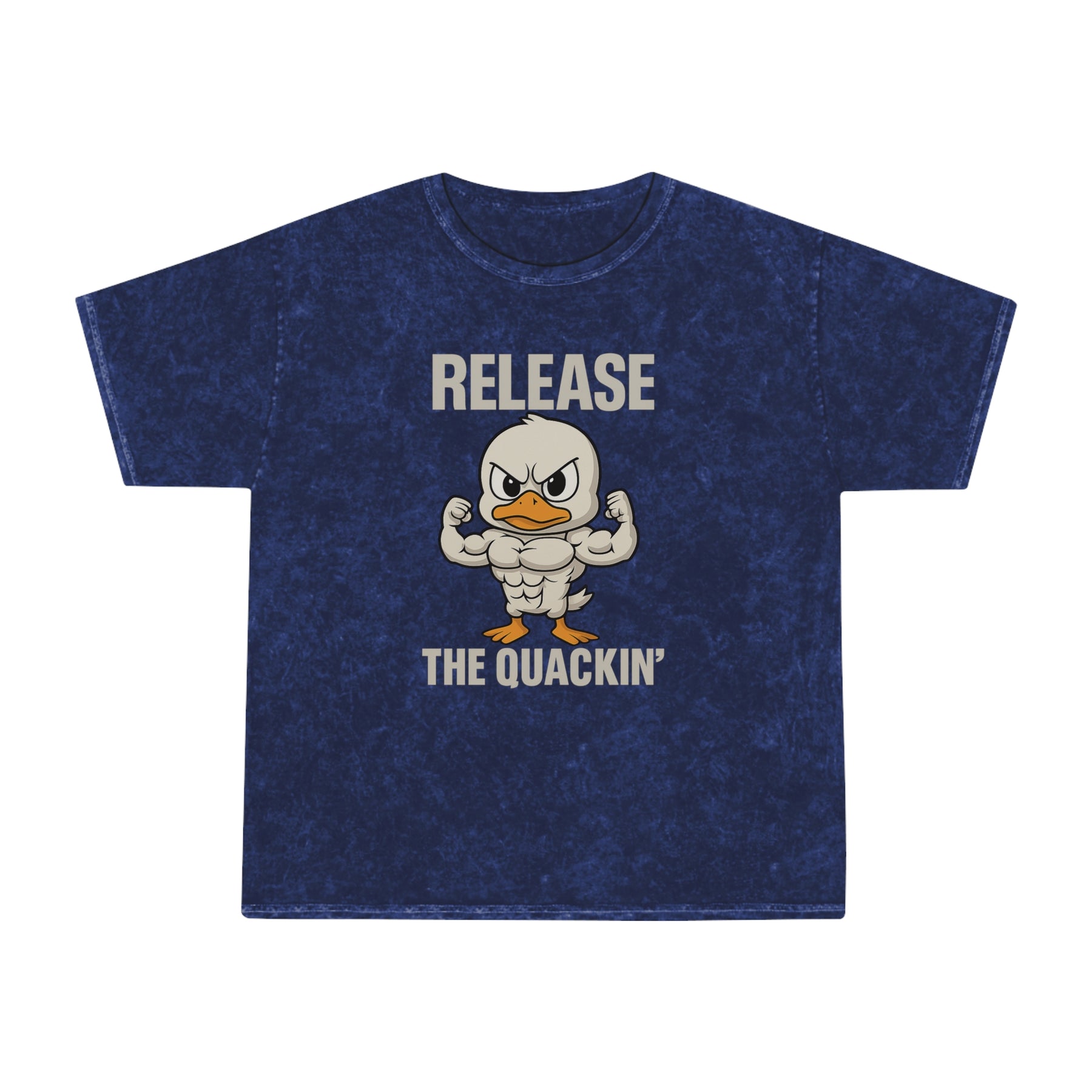 Funny Unisex Mineral Wash T-Shirt - 'Release the Quackin'' Gym Tee