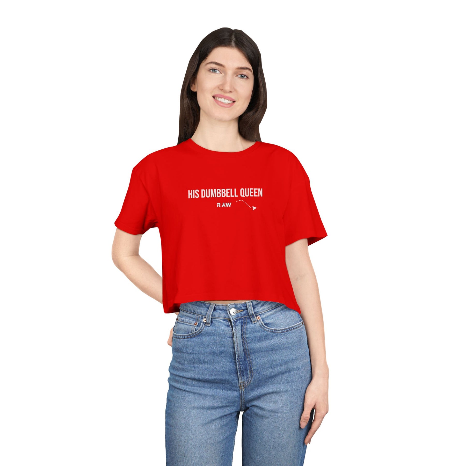 "His Dumbbell Queen" Crop Tee (Women’