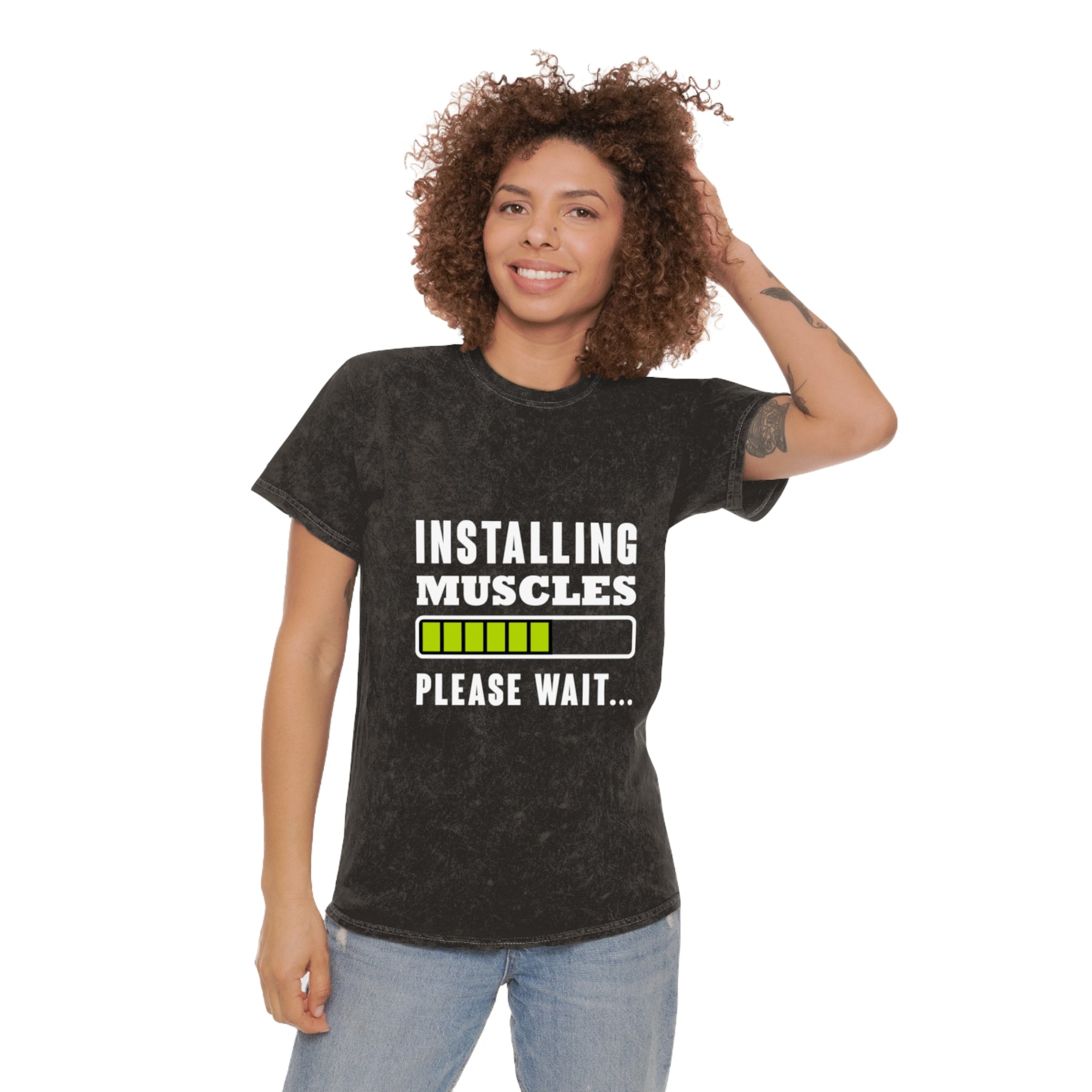 Installing Muscles Washed Gym Shirt