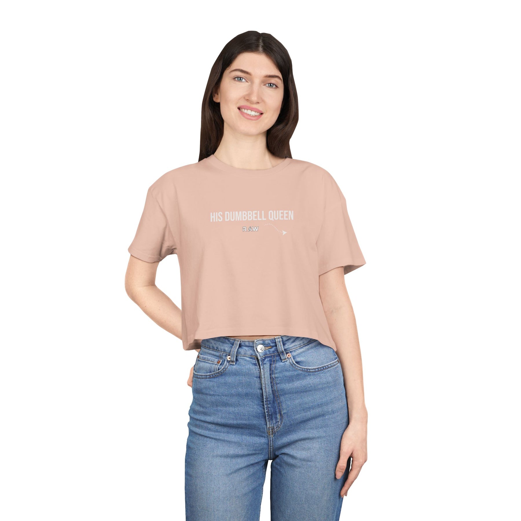 "His Dumbbell Queen" Crop Tee (Women’