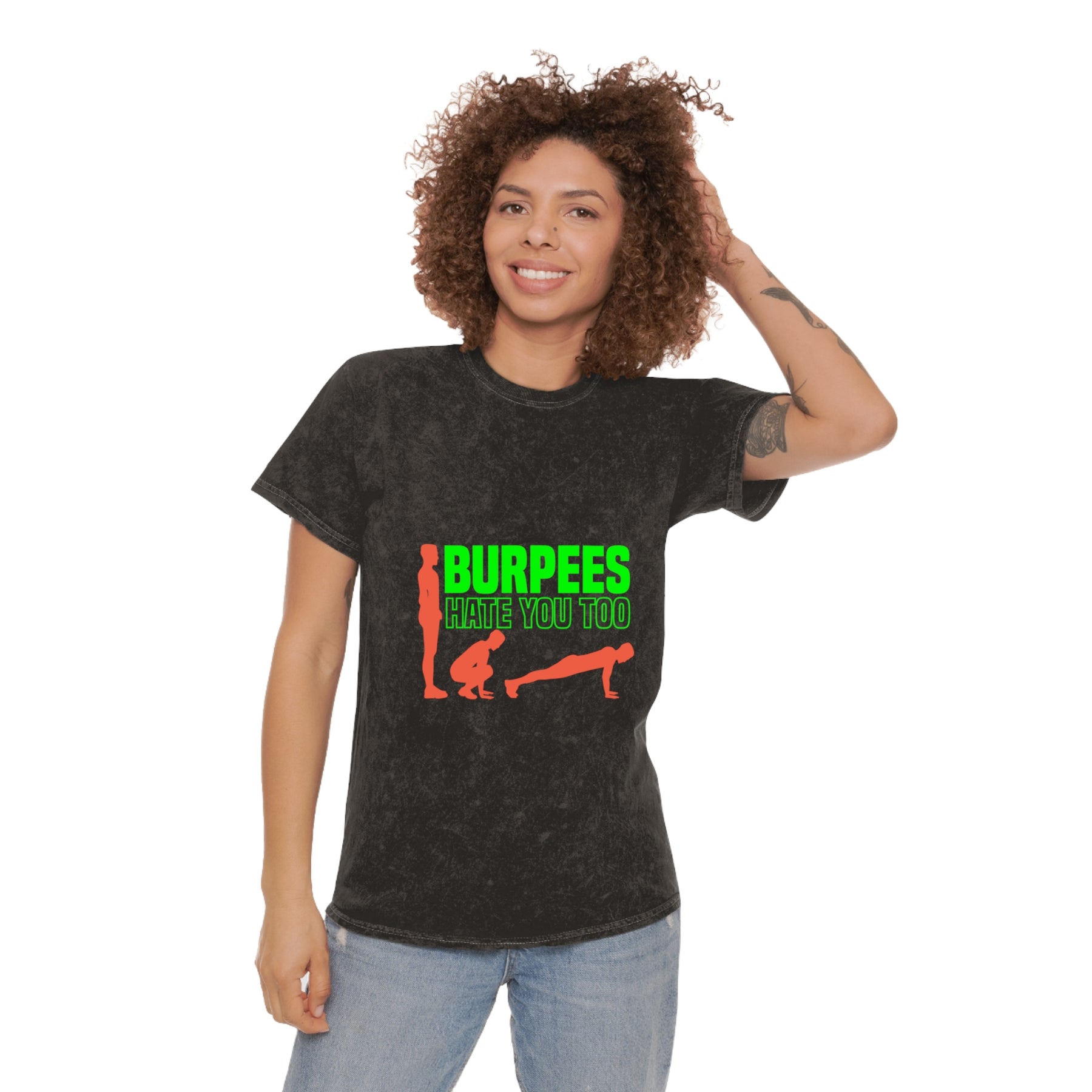 Burpees Hate You Too Washed Gym Shirt