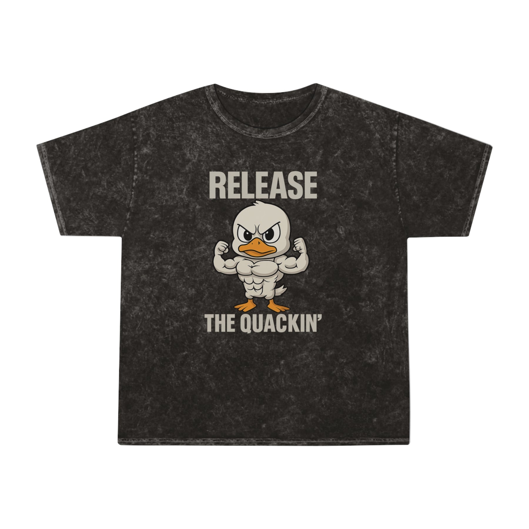 Funny Unisex Mineral Wash T-Shirt - 'Release the Quackin'' Gym Tee