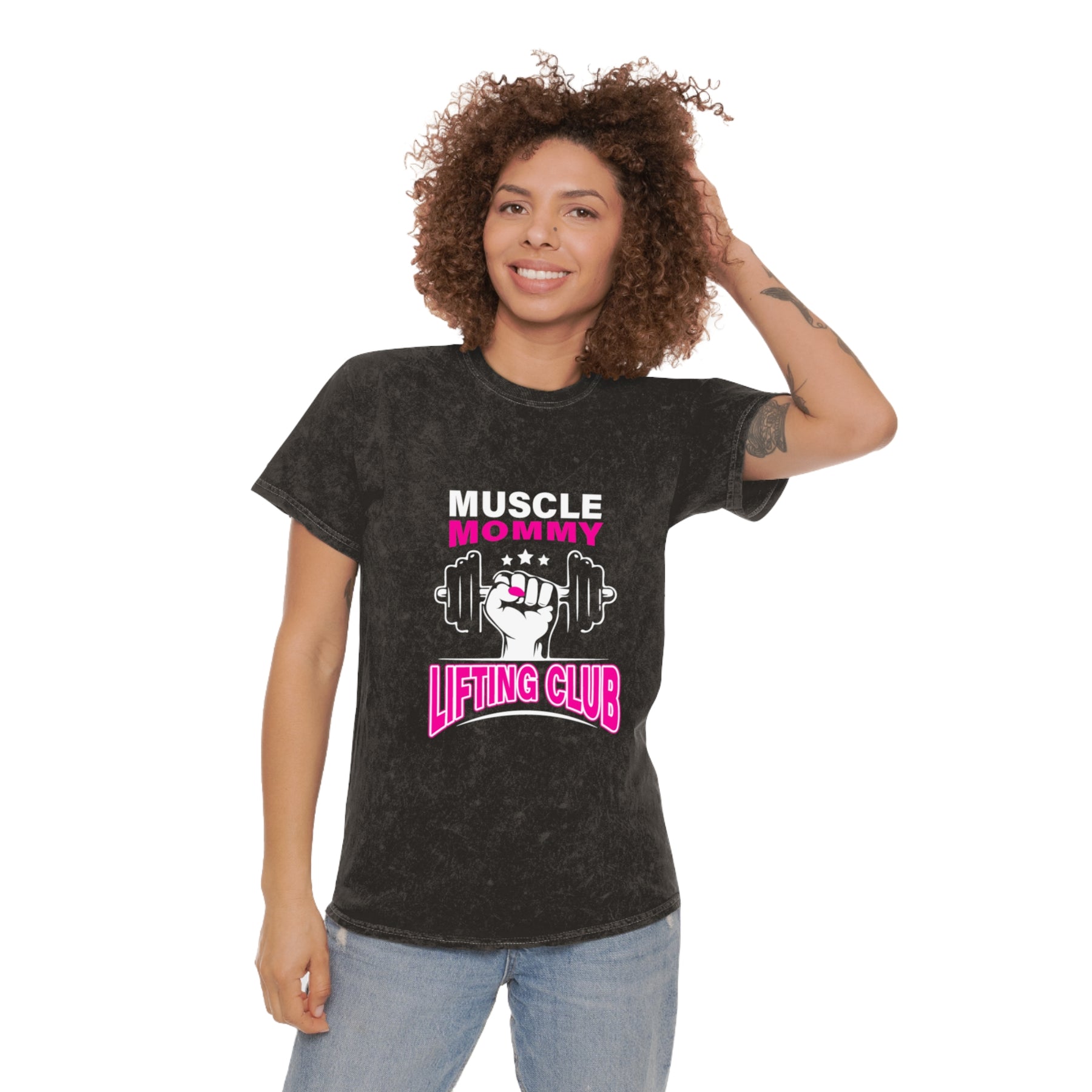 Muscle Mommy Lifting Club Washed Gym Shirt