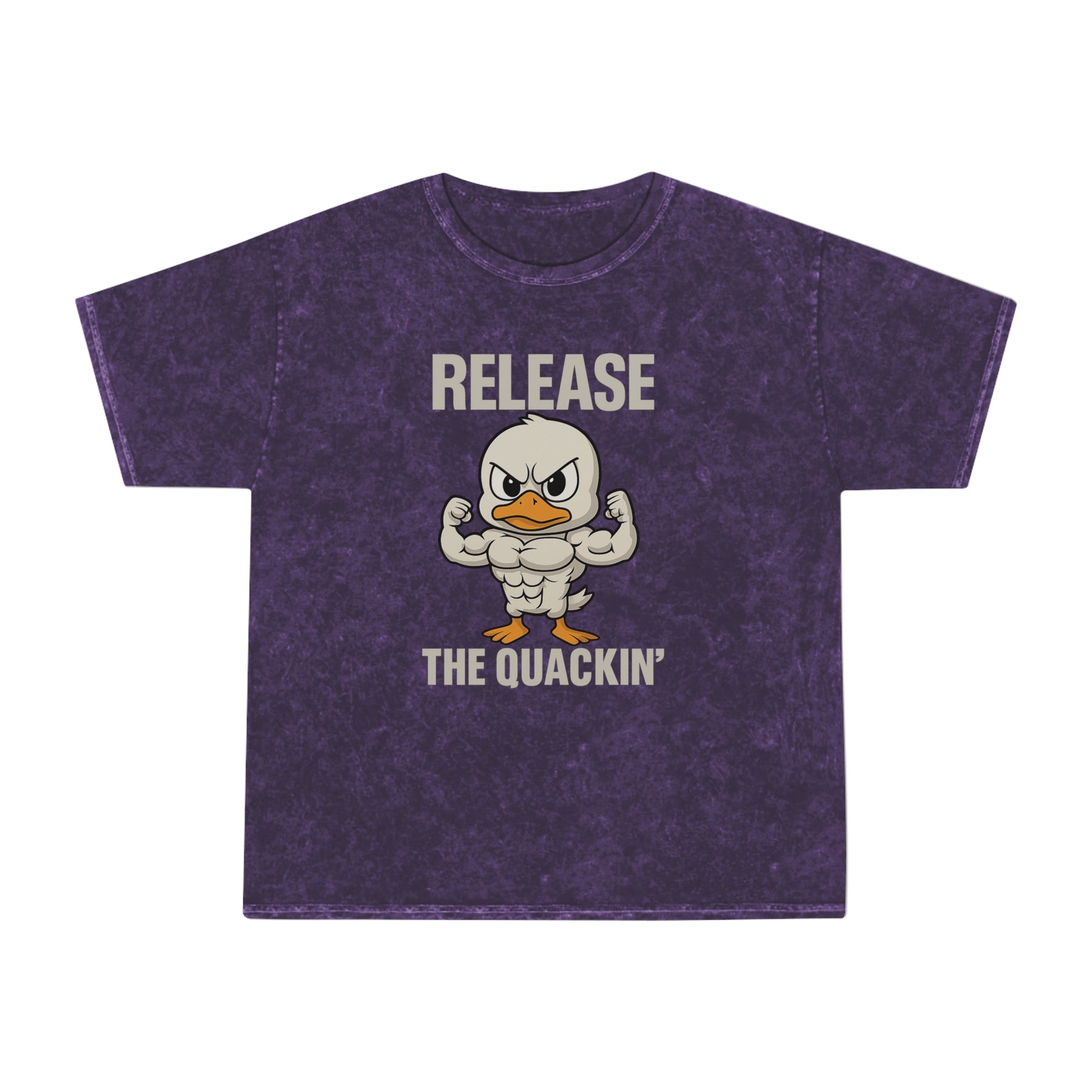 Funny Unisex Mineral Wash T-Shirt - 'Release the Quackin'' Gym Tee