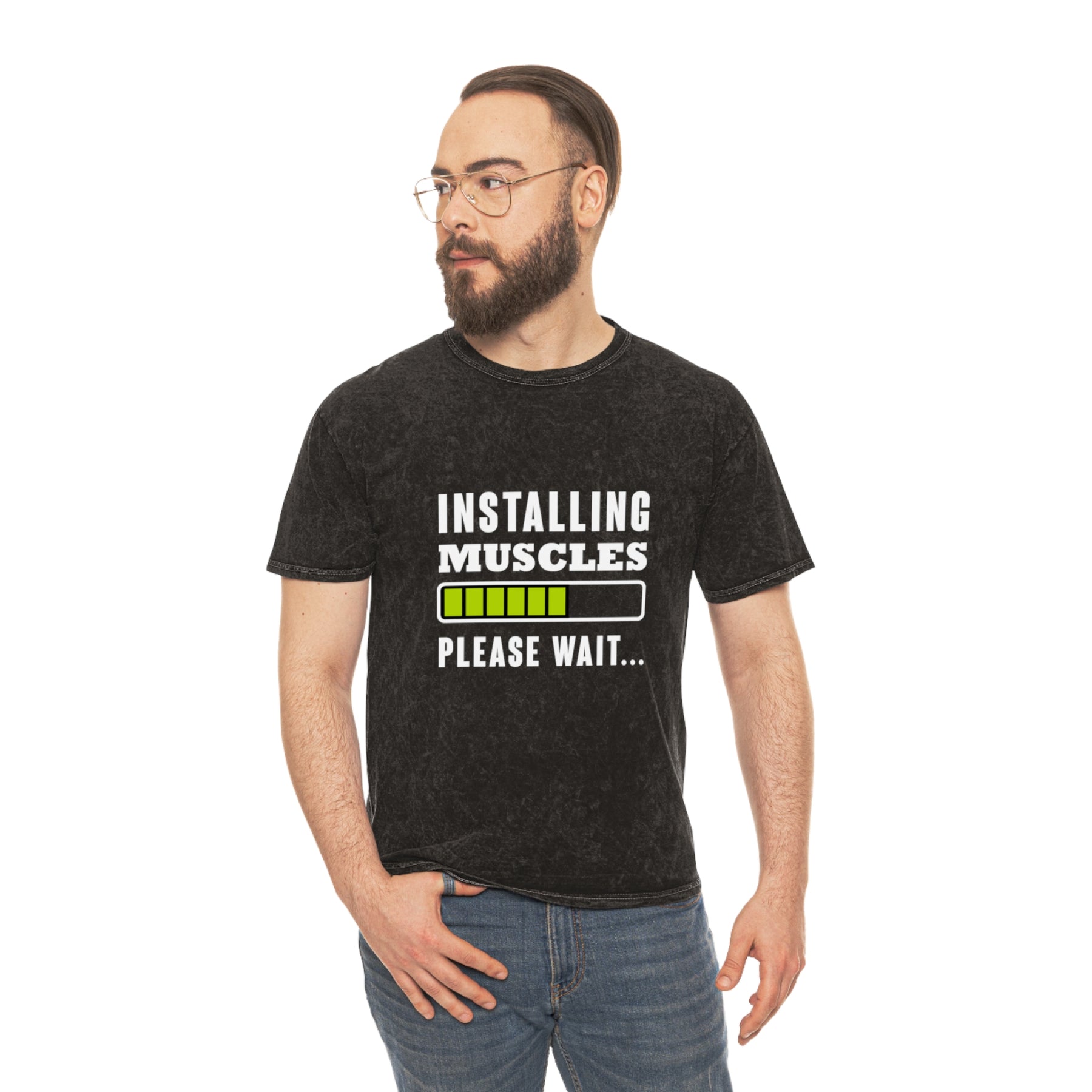 Installing Muscles Washed Gym Shirt