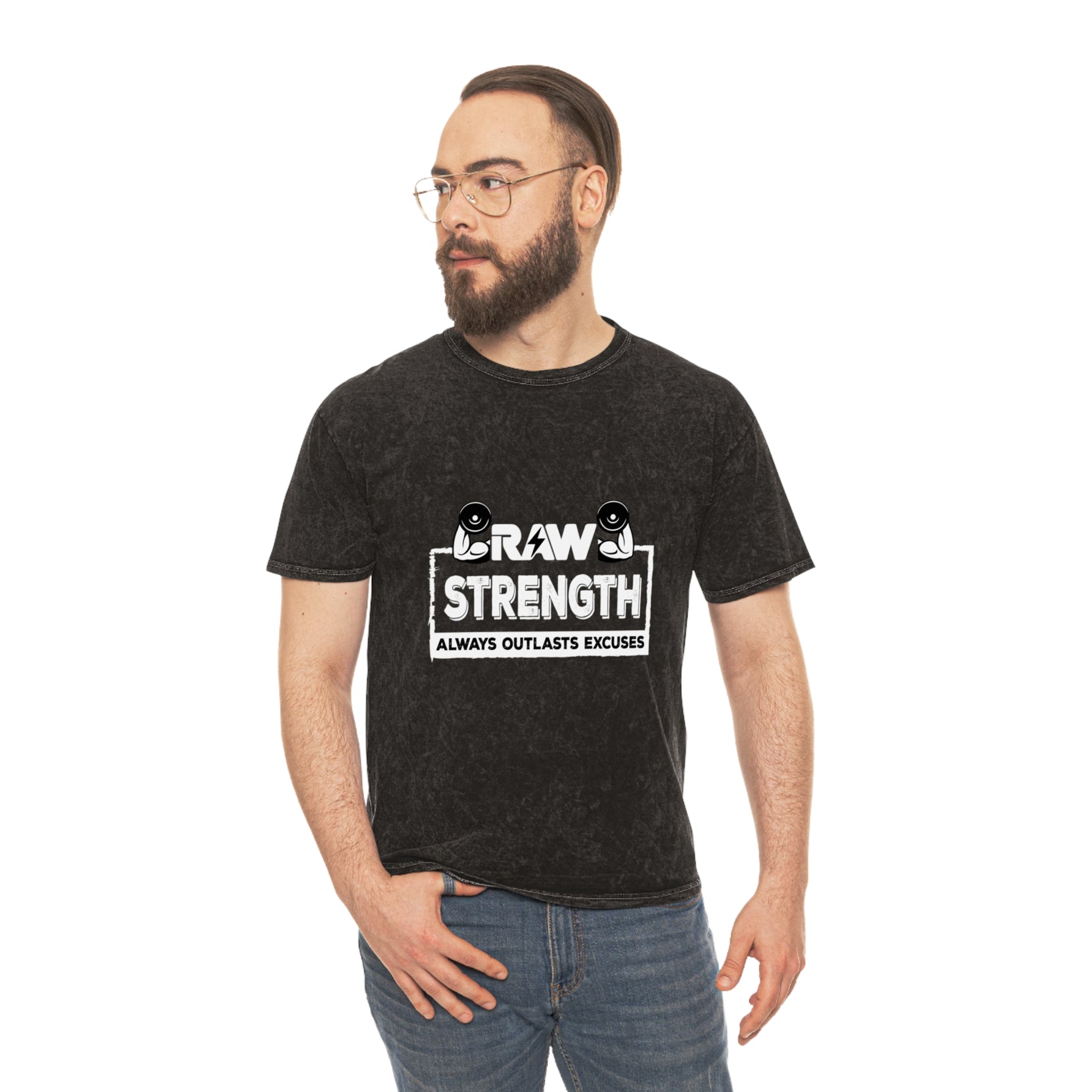 RAW Strength Always Outlasts Excuses Washed Gym Shirt