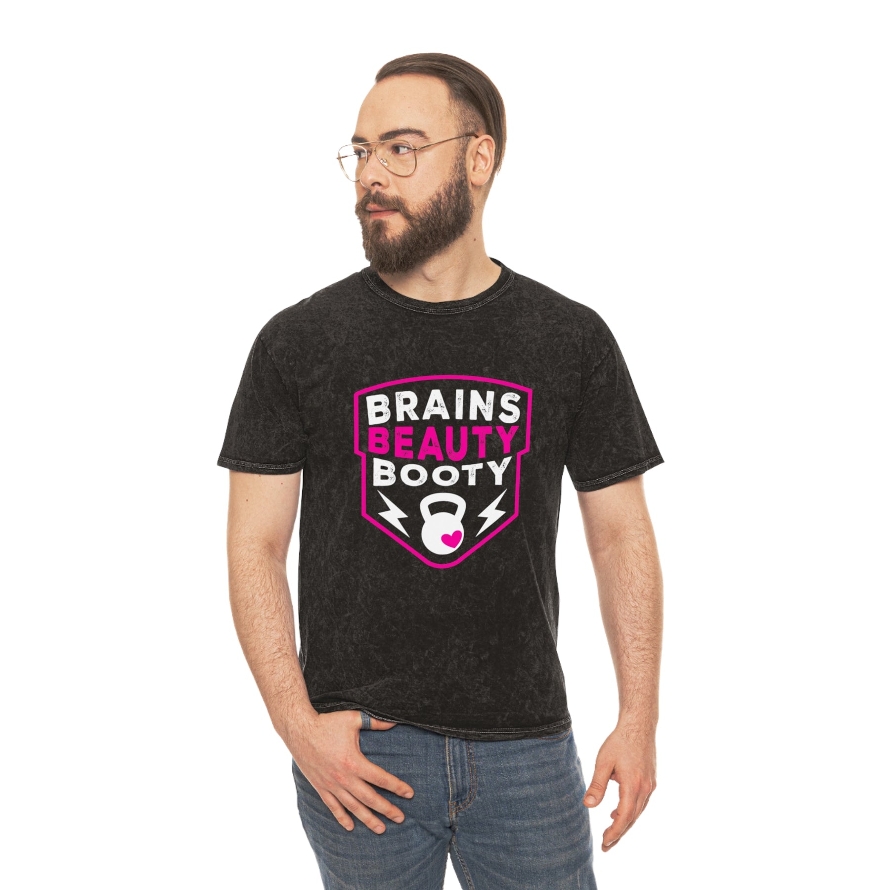 Brains Beauty Booty Washed Gym Shirt