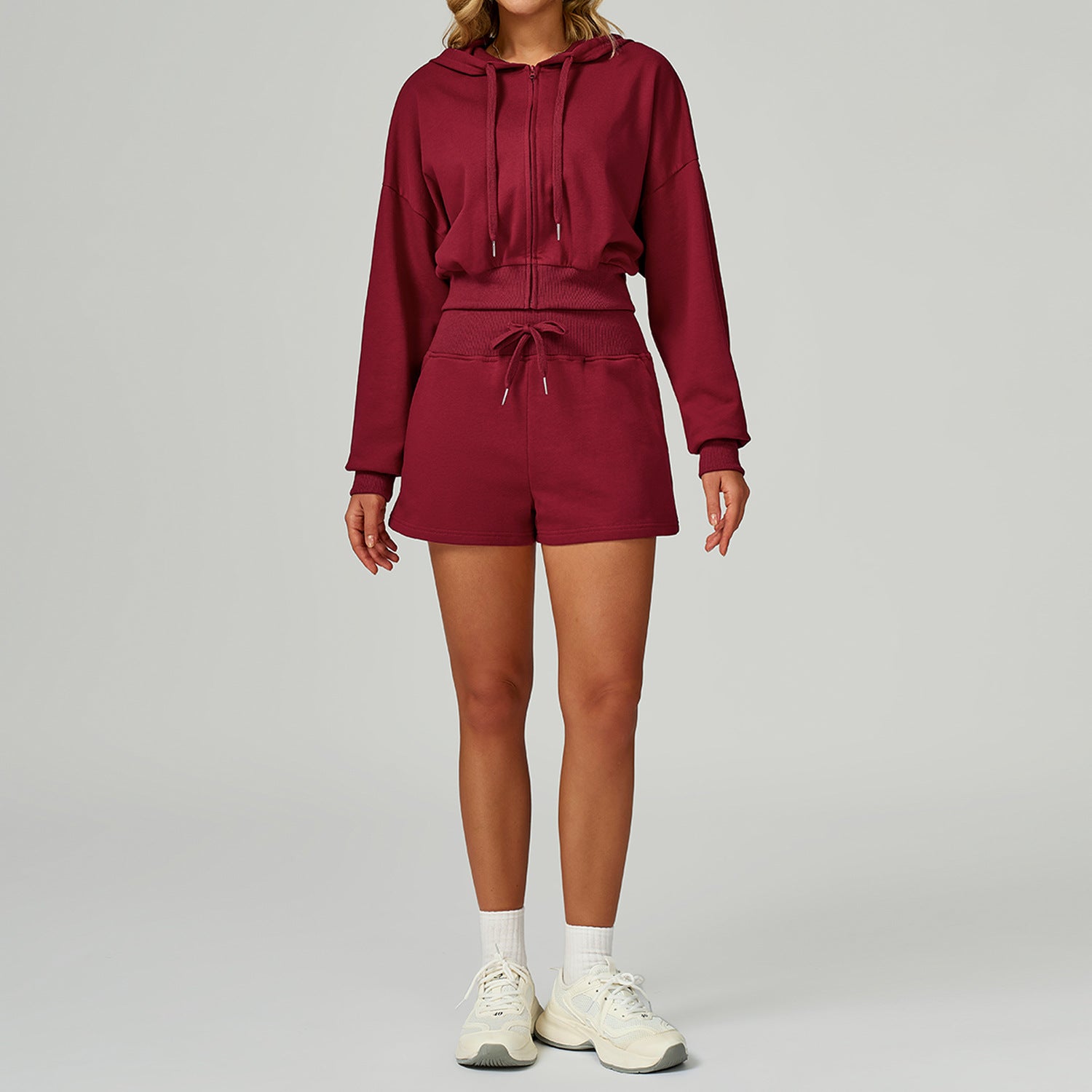 CozyFlex Zip Set – Cropped Hoodie + Pants or Shorts