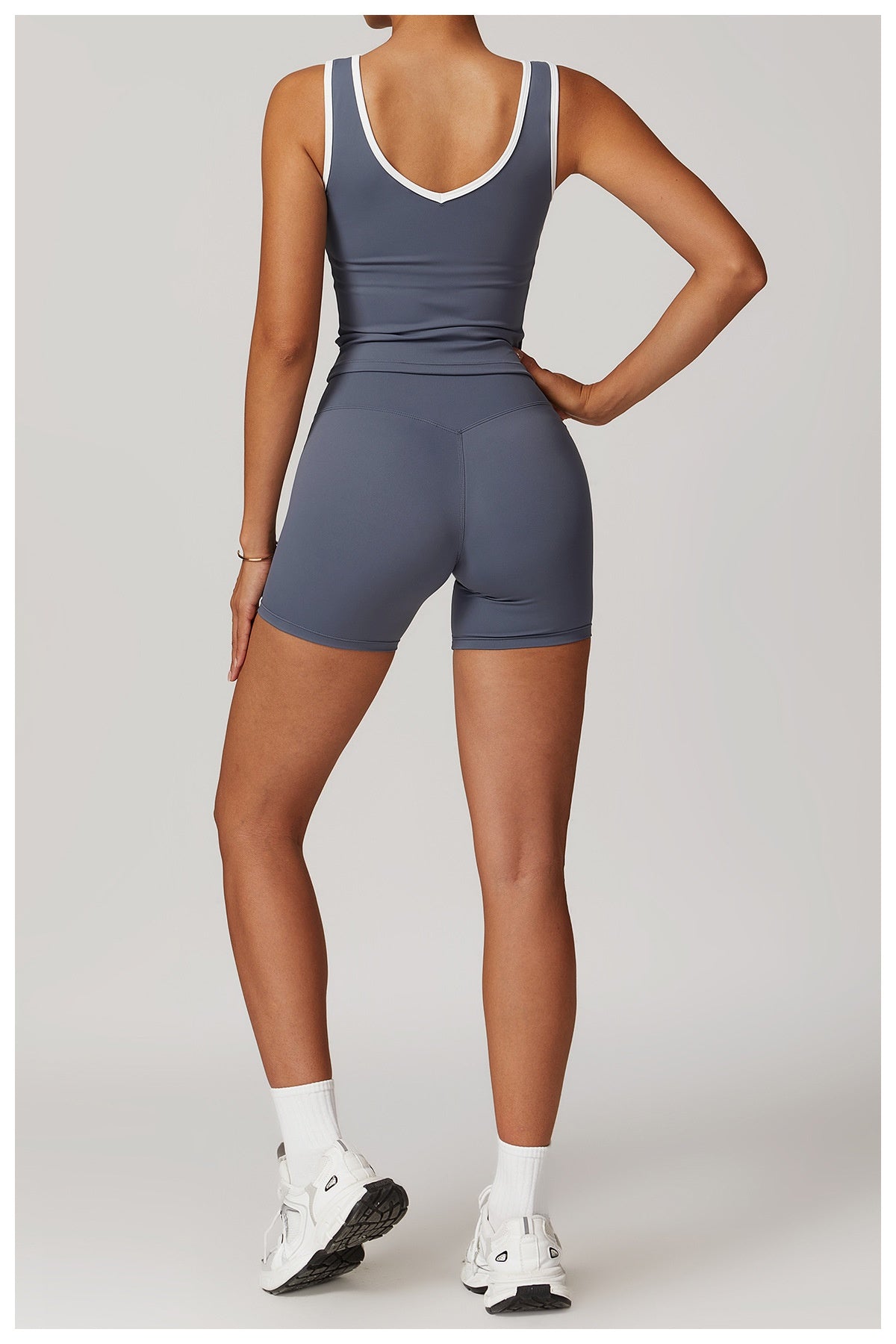 Contrast Trim Nude Feel Activewear Set – Choose Your Top + Bottom Combo
