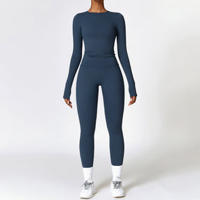 Performance Set – Long Sleeve + High-Waist Leggings (Brushed Fit)