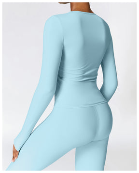 Performance Set – Long Sleeve + High-Waist Leggings (Brushed Fit)