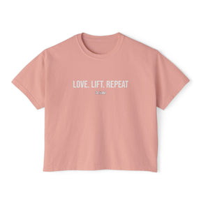 Love. Lift. Repeat – Pigment-Dyed Crop Tee