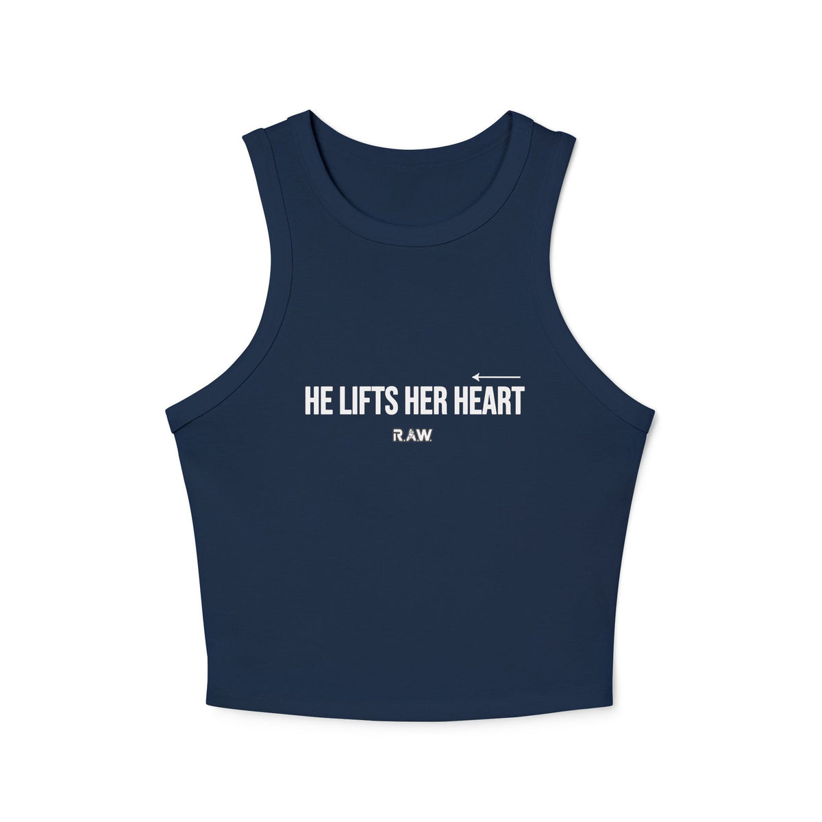 He Lifts Her Heart – High Neck Fitted Tank