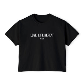 Love. Lift. Repeat – Pigment-Dyed Crop Tee