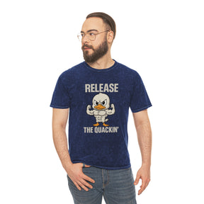 Funny Unisex Mineral Wash T-Shirt - 'Release the Quackin'' Gym Tee