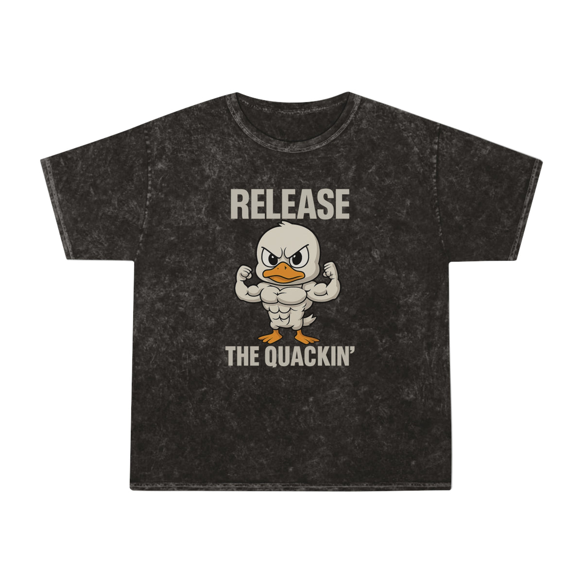 Funny Unisex Mineral Wash T-Shirt - 'Release the Quackin'' Gym Tee