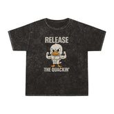 Funny Unisex Mineral Wash T-Shirt - 'Release the Quackin'' Gym Tee
