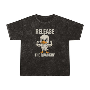 Funny Unisex Mineral Wash T-Shirt - 'Release the Quackin'' Gym Tee