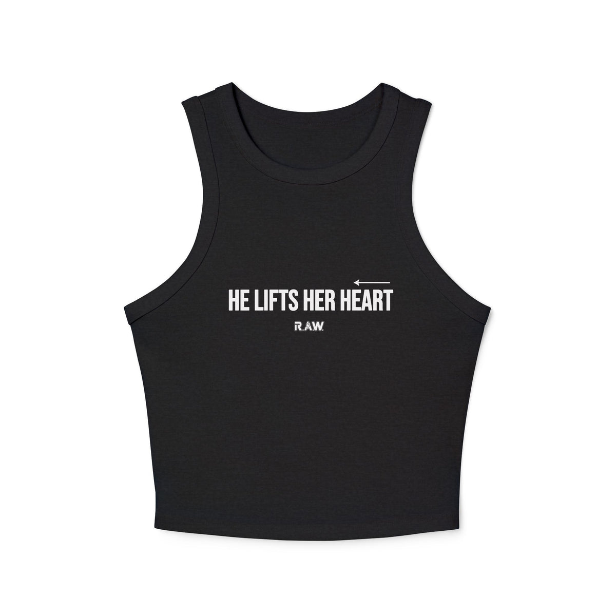 He Lifts Her Heart – High Neck Fitted Tank