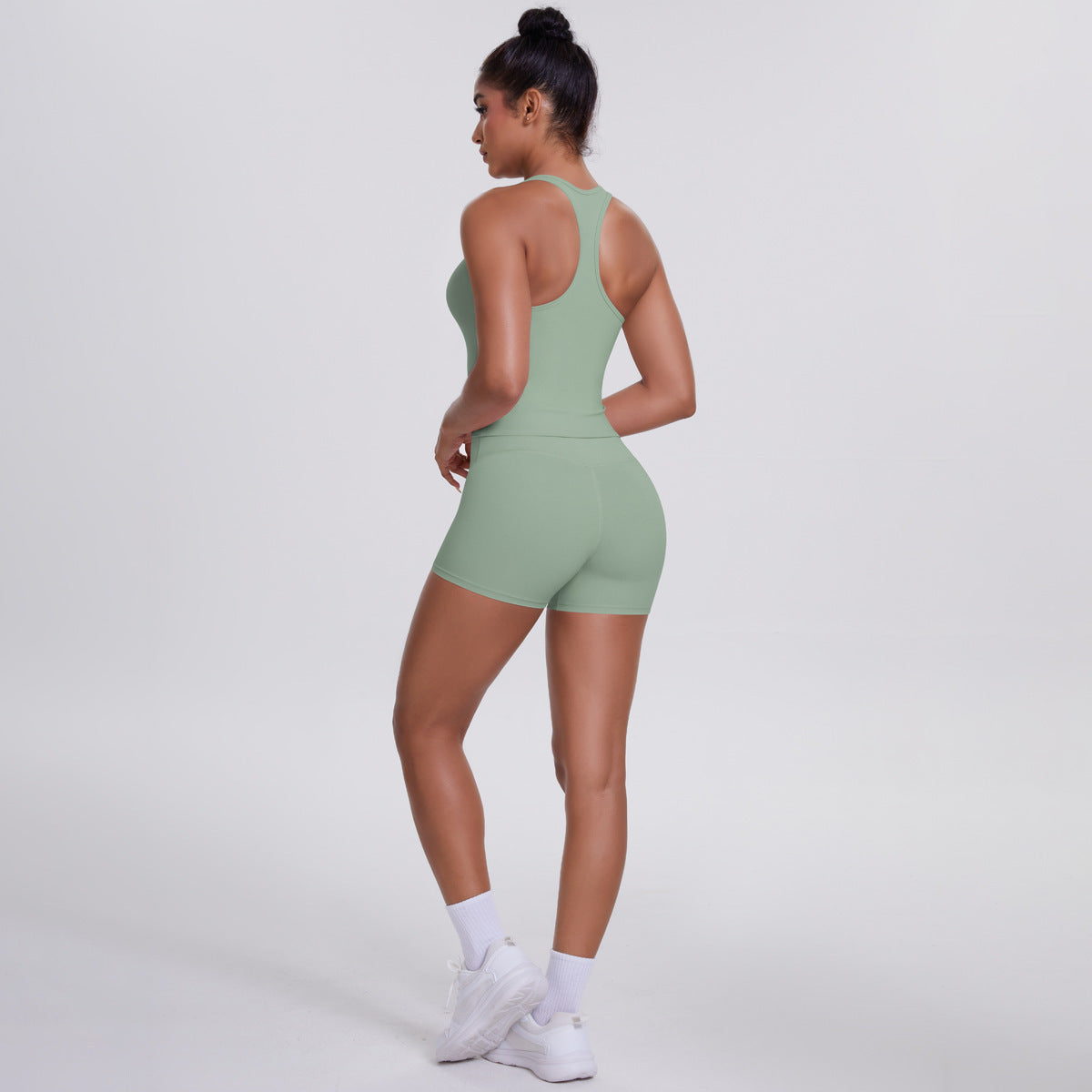 Brushed Outdoor Yoga & Running Set – Beauty Back + Hip-Raise Shorts