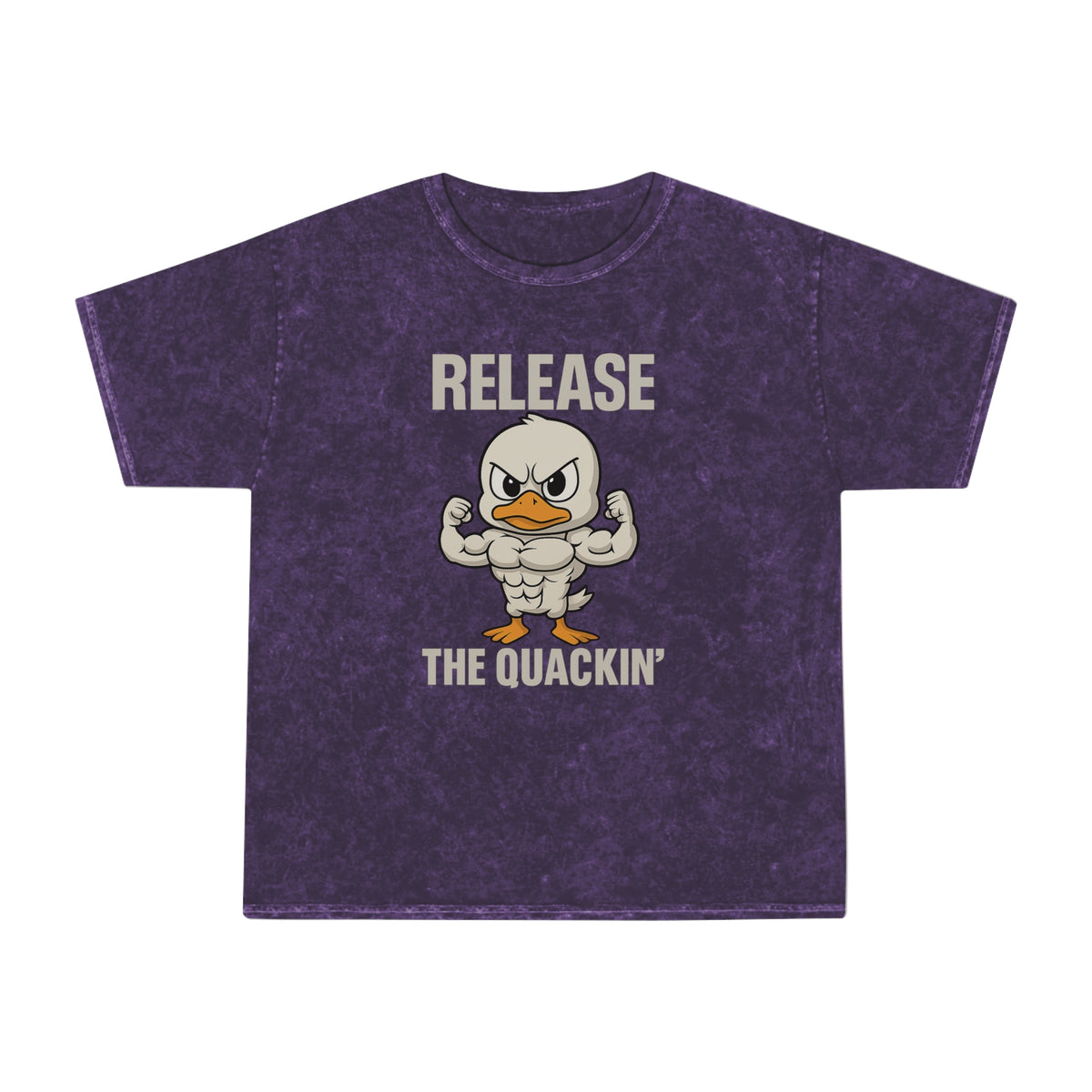 Funny Unisex Mineral Wash T-Shirt - 'Release the Quackin'' Gym Tee
