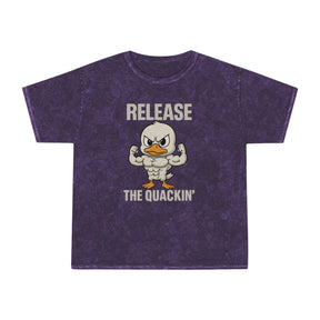Funny Unisex Mineral Wash T-Shirt - 'Release the Quackin'' Gym Tee