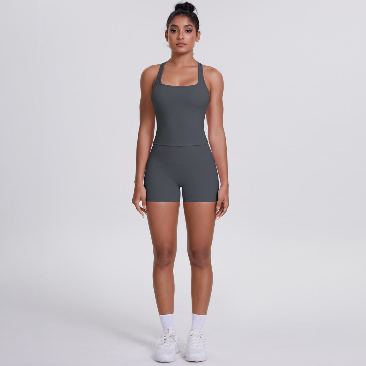 Brushed Outdoor Yoga & Running Set – Beauty Back + Hip-Raise Shorts