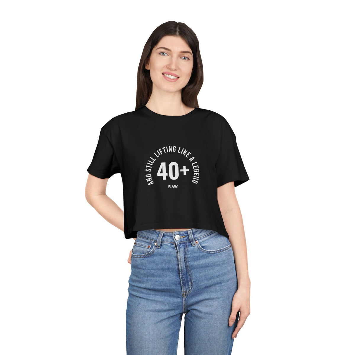 40+ and Still Lifting Like a Legend Crop Tee
