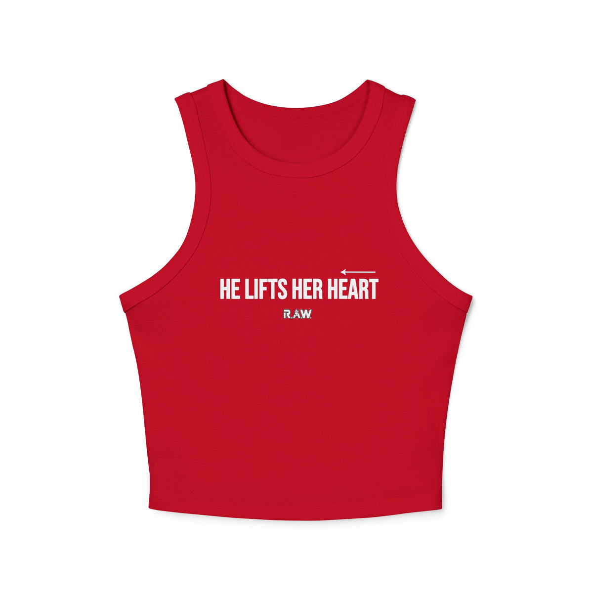 He Lifts Her Heart – High Neck Fitted Tank
