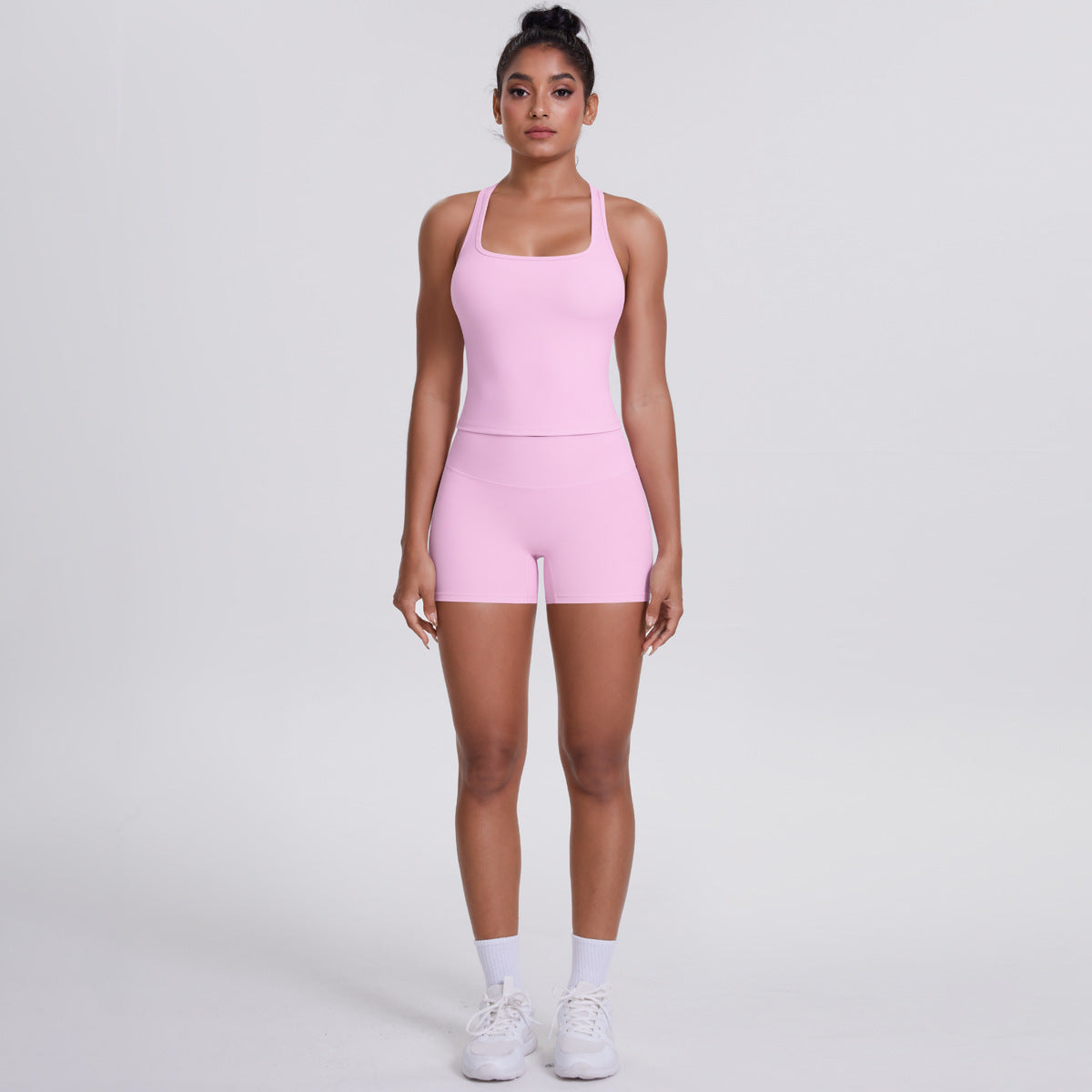 Brushed Outdoor Yoga & Running Set – Beauty Back + Hip-Raise Shorts