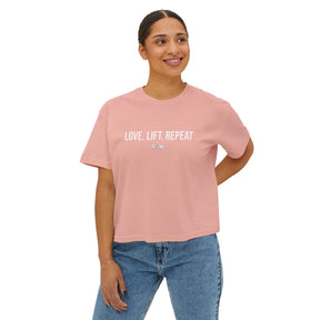 Love. Lift. Repeat – Pigment-Dyed Crop Tee