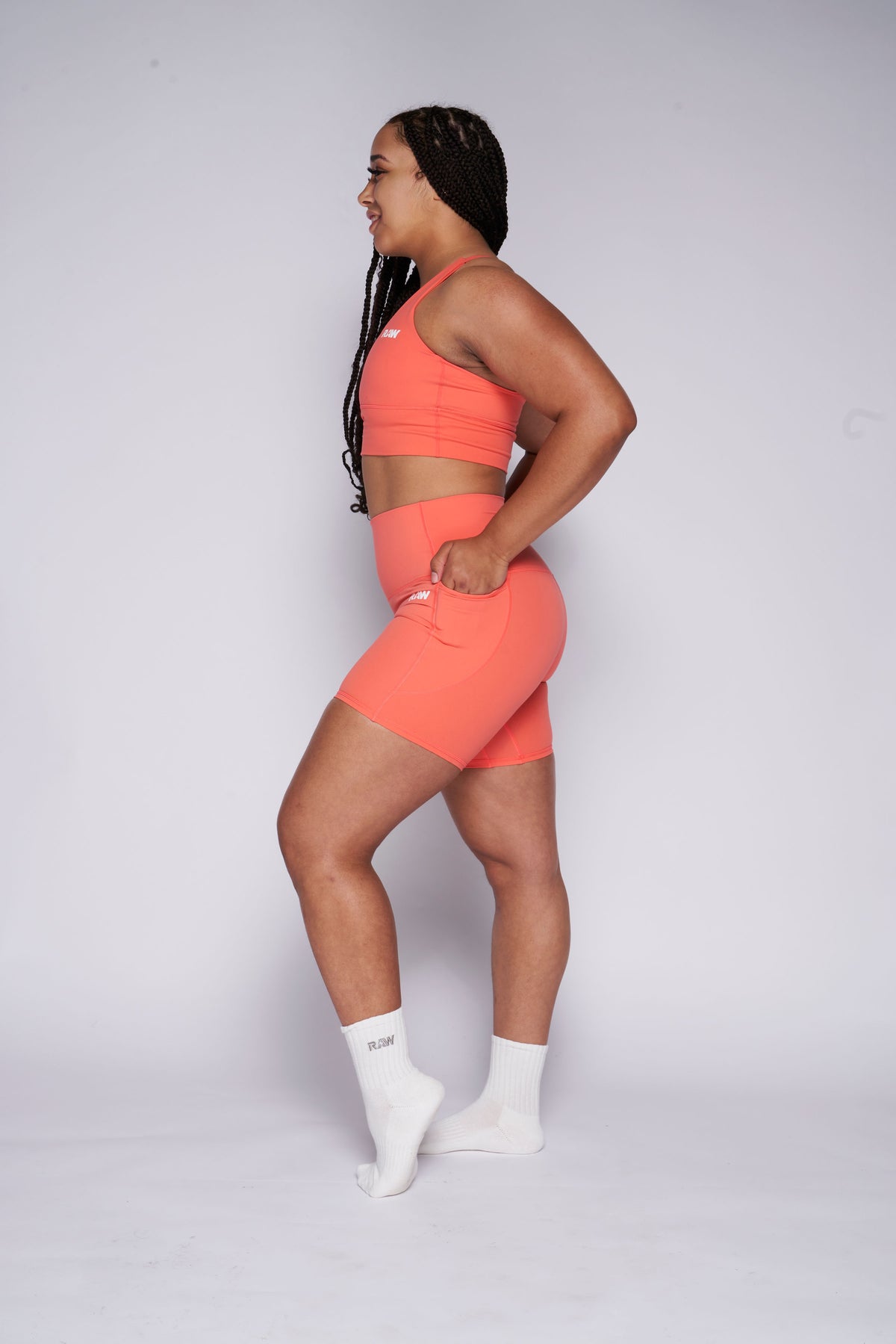 Crunch Time Short Set - Peach
