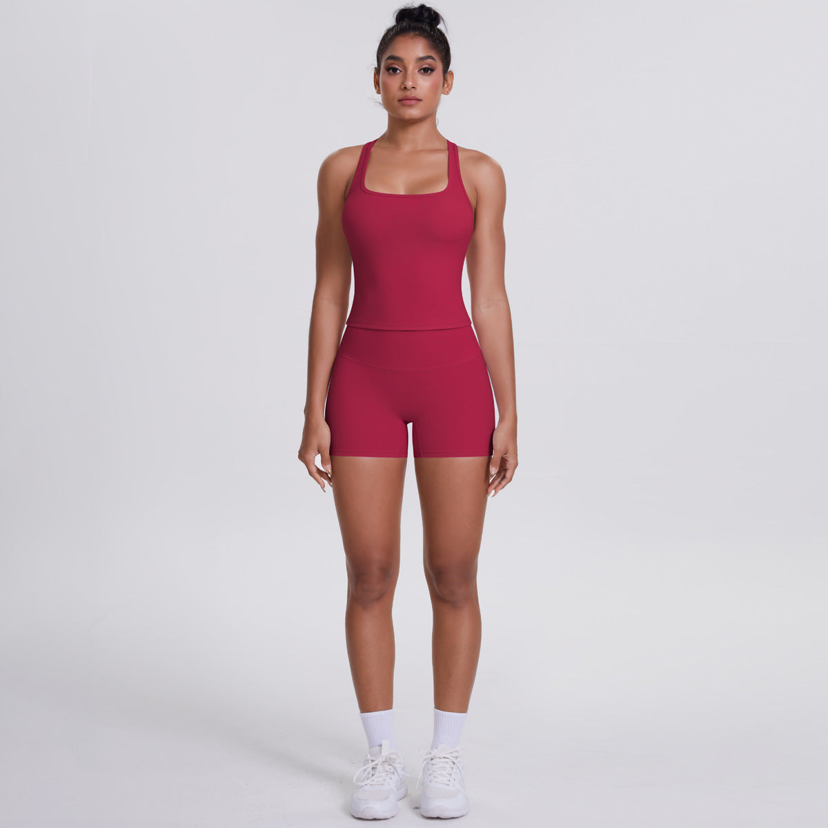 Brushed Outdoor Yoga & Running Set – Beauty Back + Hip-Raise Shorts