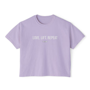 Love. Lift. Repeat – Pigment-Dyed Crop Tee