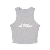 No Waist, All Attitude. Women's Micro Rib Racer Tank Top