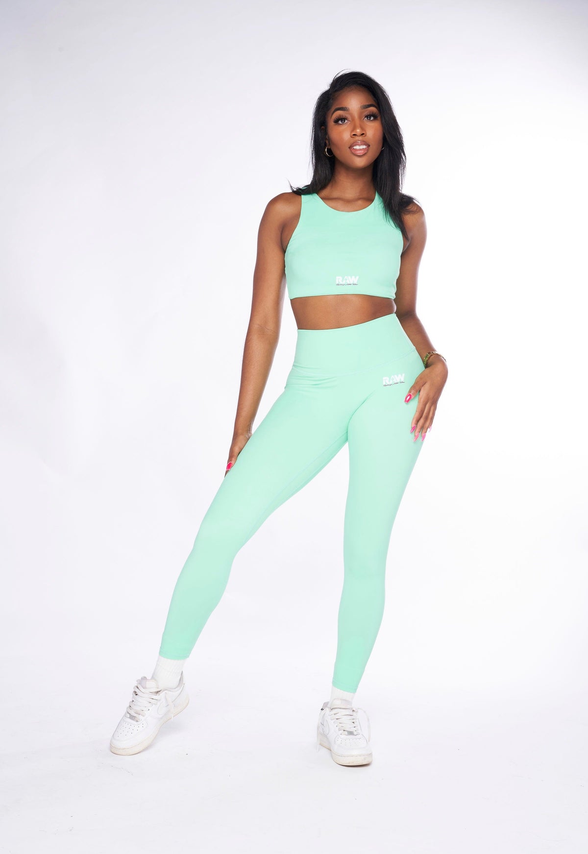 Pilates Hottie Leggings (Aquamarine Green)