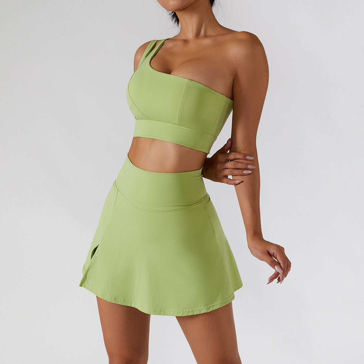 Sculpt & Slay One-Shoulder Skirt Set