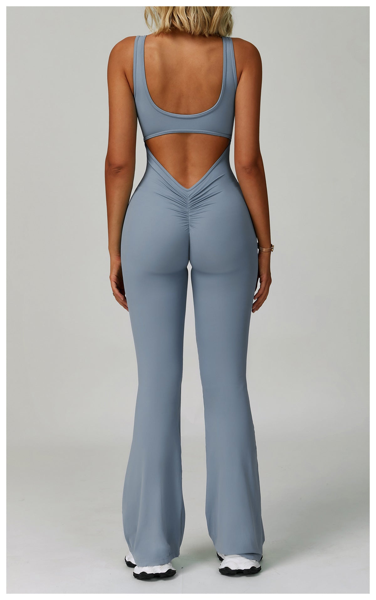 AllureFlex V-Back Flared Jumpsuit