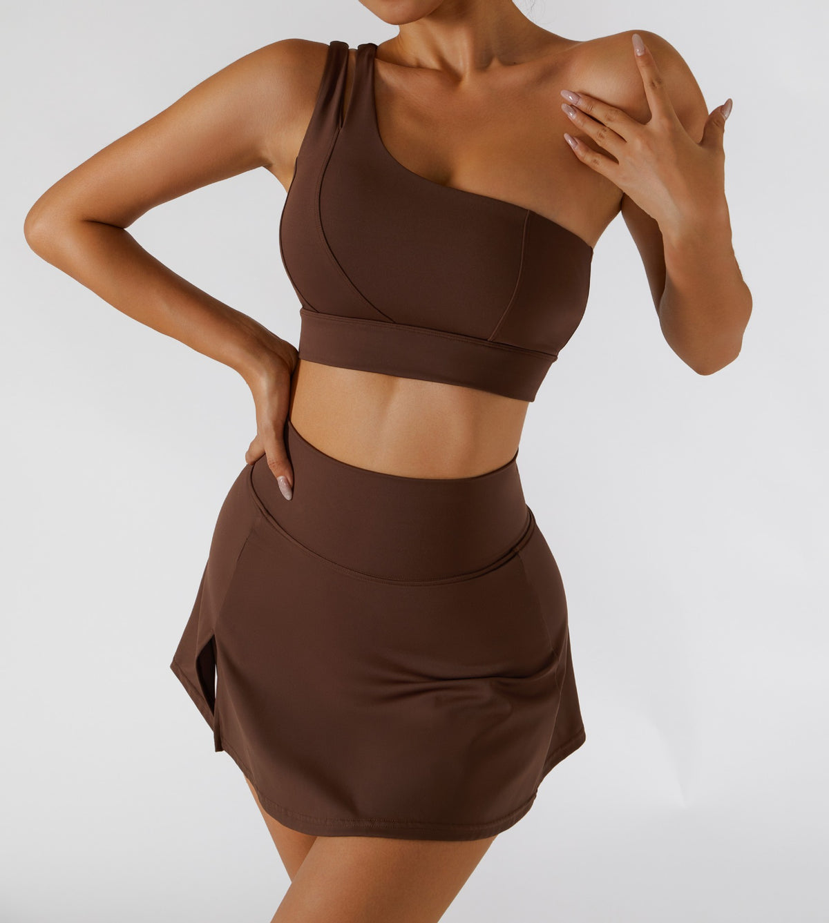 Sculpt & Slay One-Shoulder Skirt Set