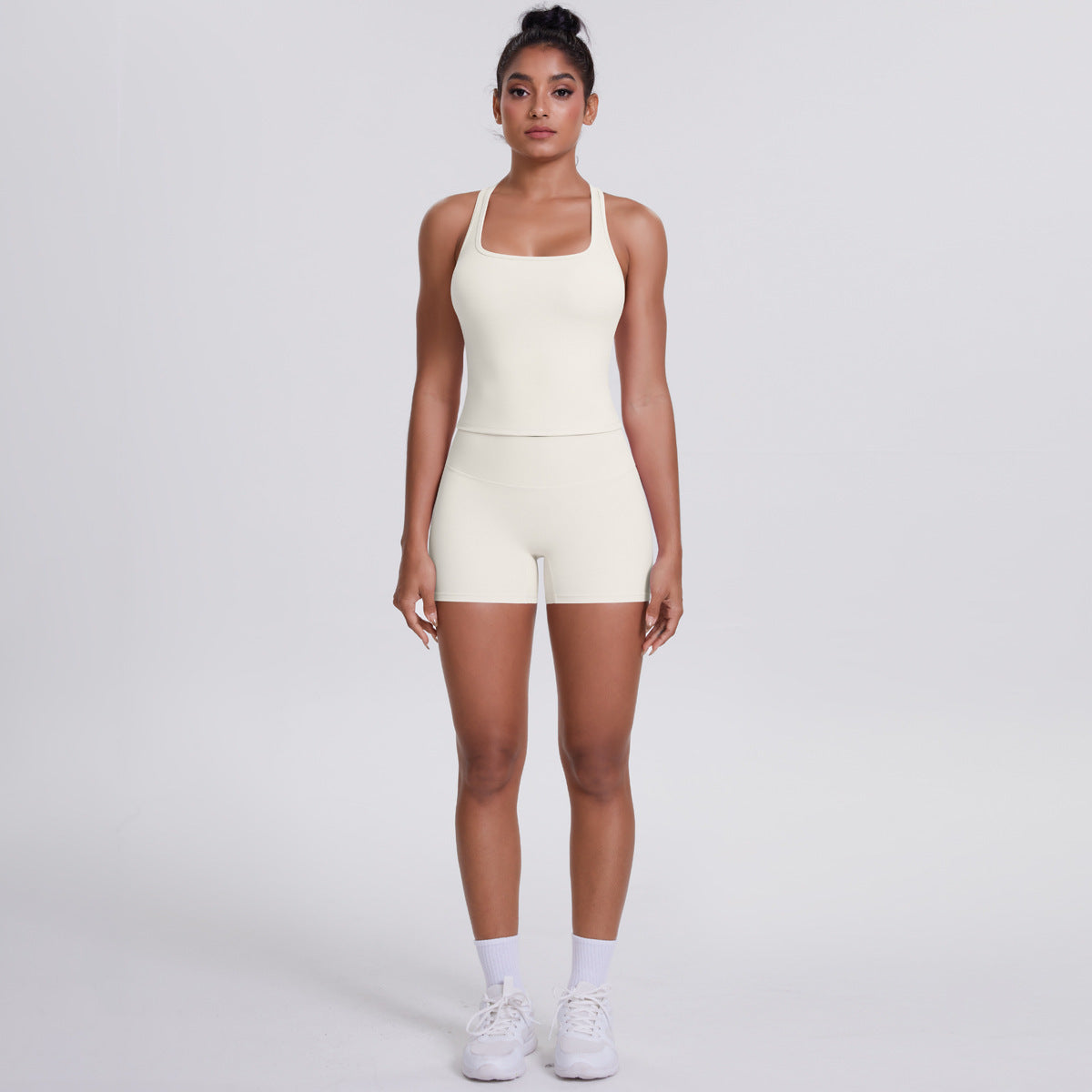 Brushed Outdoor Yoga & Running Set – Beauty Back + Hip-Raise Shorts