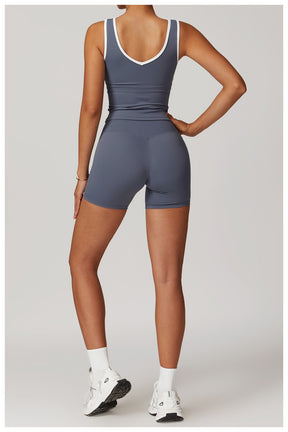 Contrast Trim Nude Feel Activewear Set – Choose Your Top + Bottom Combo