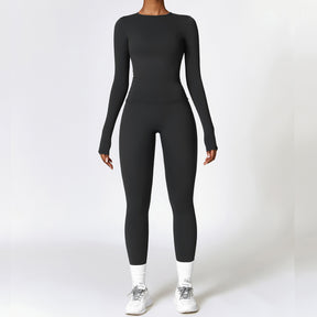 Performance Set – Long Sleeve + High-Waist Leggings (Brushed Fit)