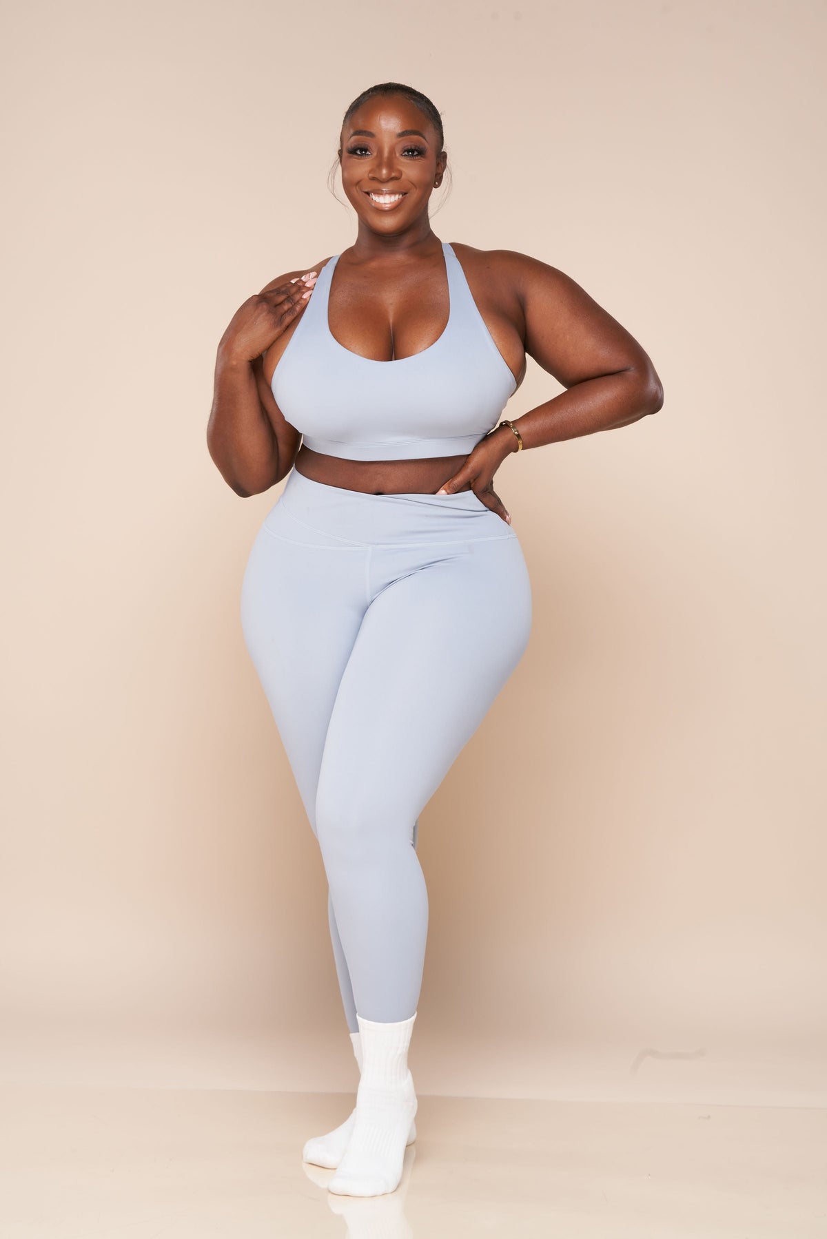 Refocus Me (Powder Blue) Sports Bra