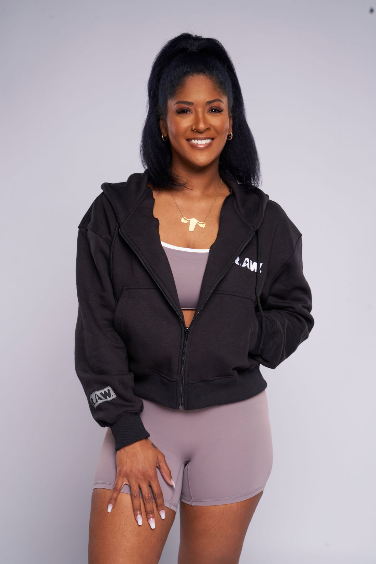Comfy Cropped Hoodie (Black)