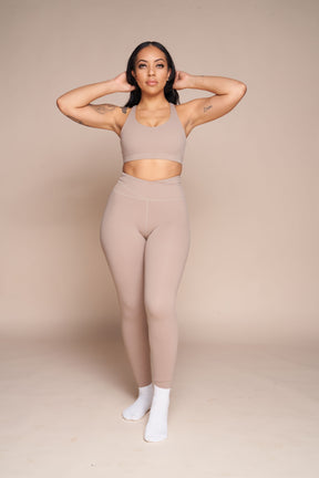 Refocus Me (Beige) Sports Bra